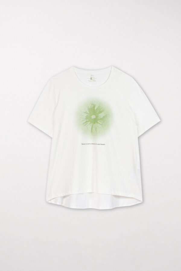 t-shirt-luisa-cerano-bawełna miękki biały zielony nadruk butik luisa bydgoszcz