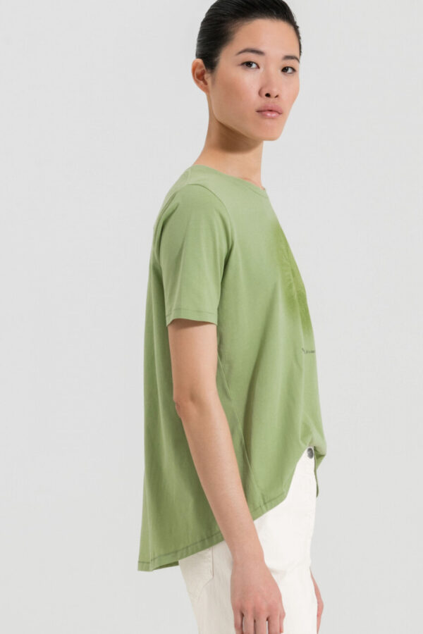 t-shirt-luisa-cerano-bawełna miękki biały zielony nadruk butik luisa bydgoszcz