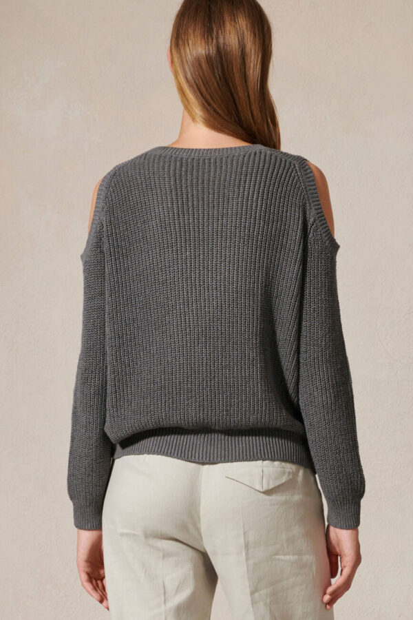 sweter-luisa-cerano-modowy grafitowy z wycieciami elegancki butik lusia bydgoszcz
