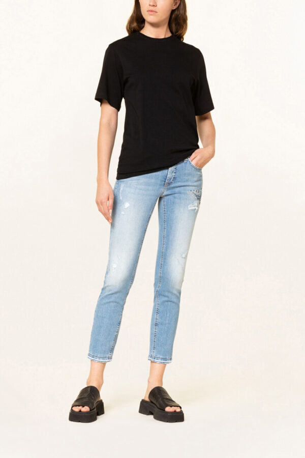 spodnie jeans cambio paris ozdobne kamyki