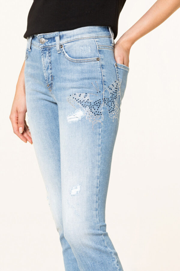 spodnie jeans cambio paris ozdobne kamyki
