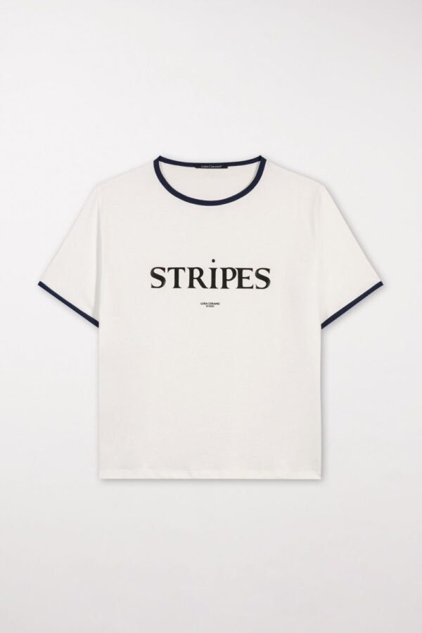 t-shirt-luisa-cerano-biały z napisem modowy letni butik luisa